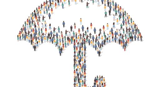 Schirmsilouette aus Menschen, (c)iStock.com_ SiberianArt